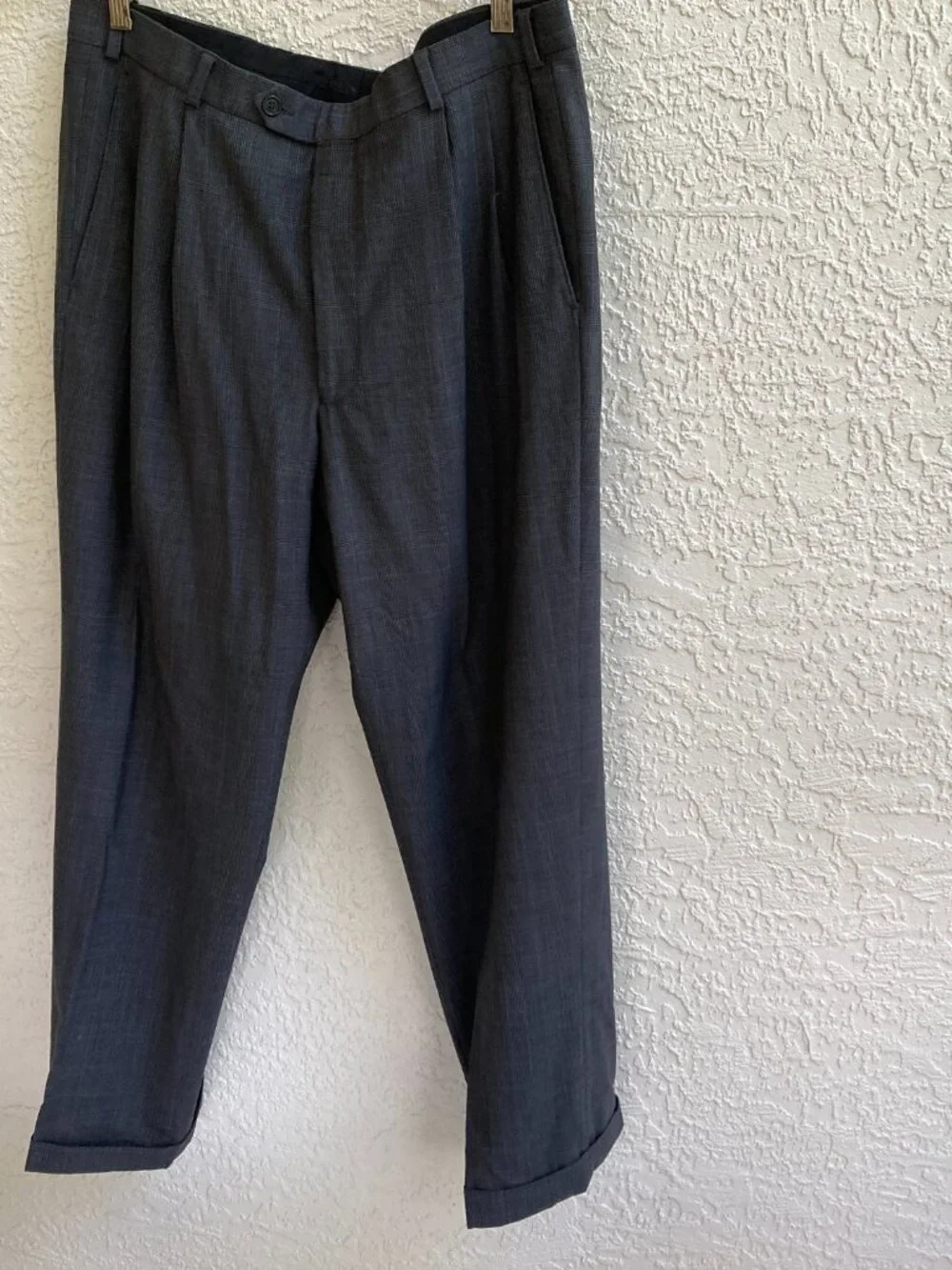 Brooks Brothers Two Pc Suit 42R Wool Charcoal Blue Tints 44